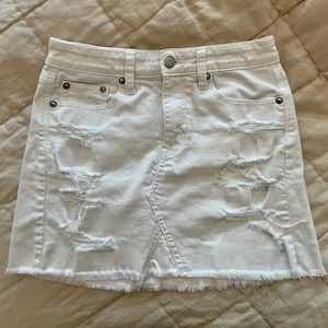 White Jean Skirt